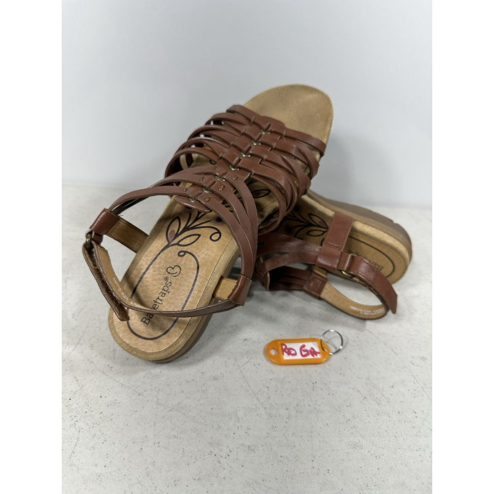 Baretrap SIZE 7 Kirsten Gladiator Brown Tan Leather Sandals Bare Traps